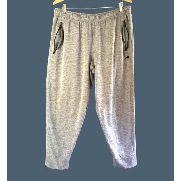 EDDIE BAUER-MENS GREY TAPPER LEG ELASTIC WAIST POCKETS FLEECE SWEATPANTS SIZE XL - Picture 1 of 6